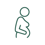 Icon of a pregnant person representing our pregnancy resources