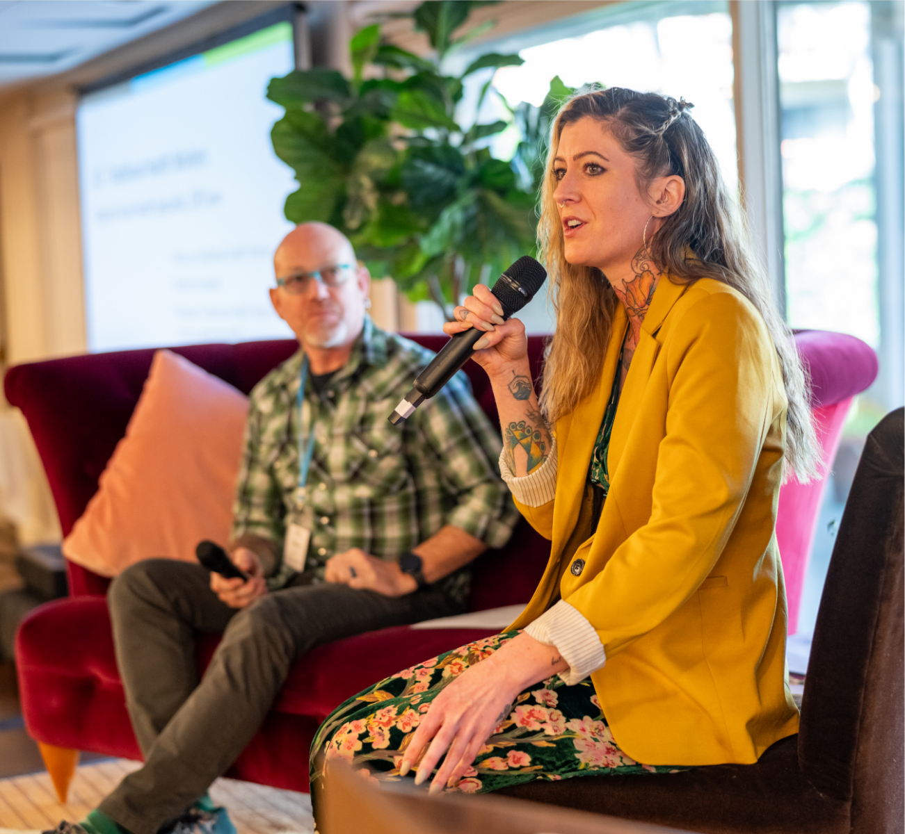 Woman speaks at Jackson Care Connect Spring Conference.